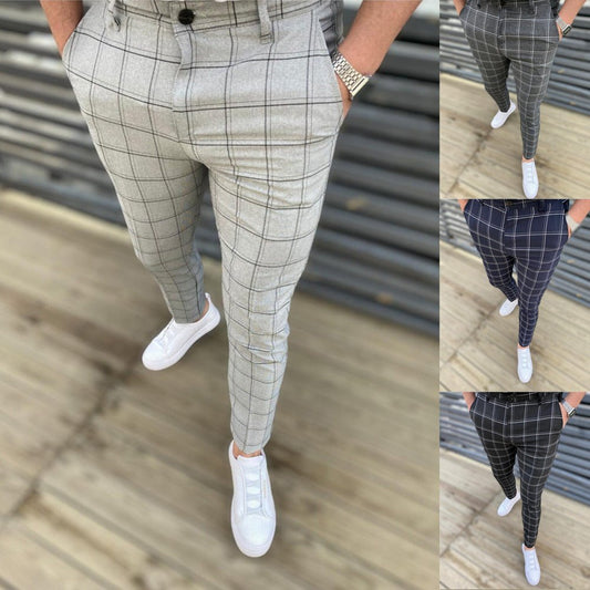 Pantalon décontracté à carreaux pour homme - KaoKao