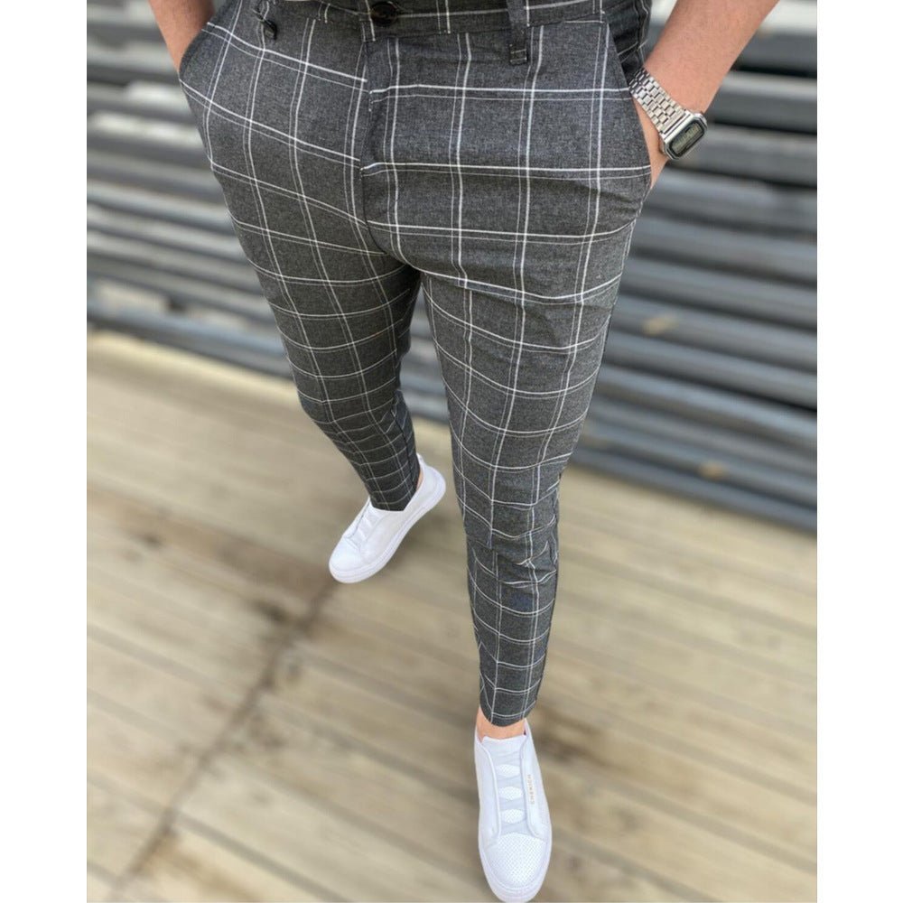 Pantalon décontracté à carreaux pour homme - KaoKao