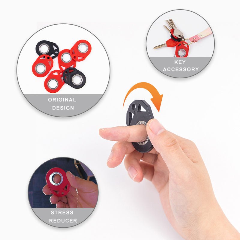 Porte - clés créatif Fidget Spinner, jouet anti - anxiété, soulage le stress, porte - clés décapsuleur pour les doigts, jouet pour enfants - KaoKao