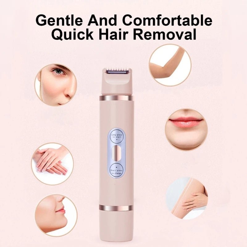 Rasoir électrique à double tête, épilateur indolore pour femmes, appareil d'épilation du bikini, tondeuse automatique pour les aisselles, le visage, les lèvres et les jambes - KaoKao