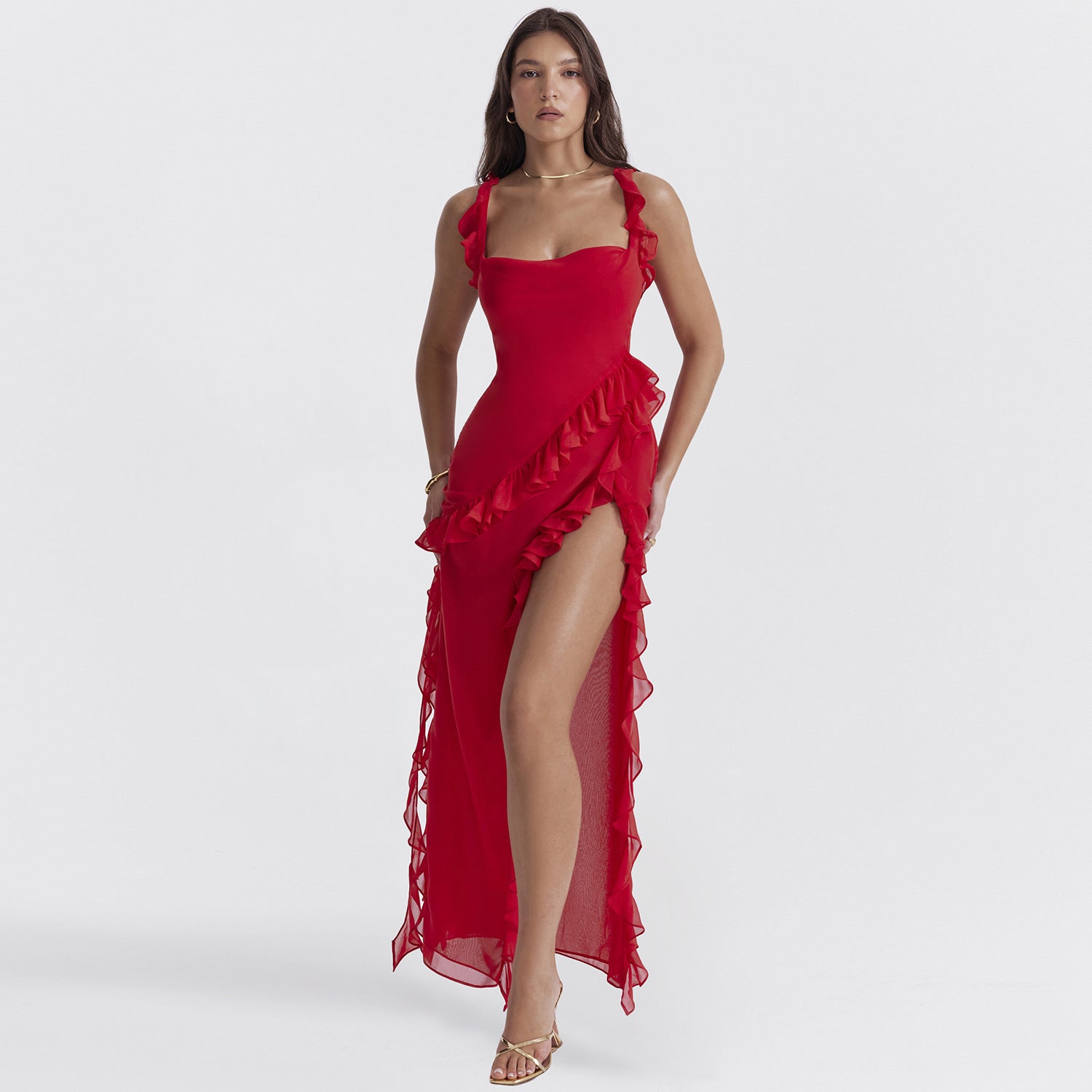 Robe d'été tendance pour femme, avec coutures à lisière filiformes - KaoKao
