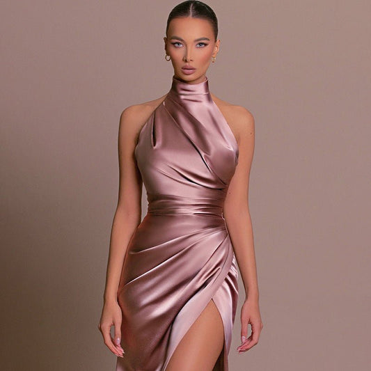 Robe longue gracieuse à col montant et sans manches, nouvelle collection d'automne - KaoKao