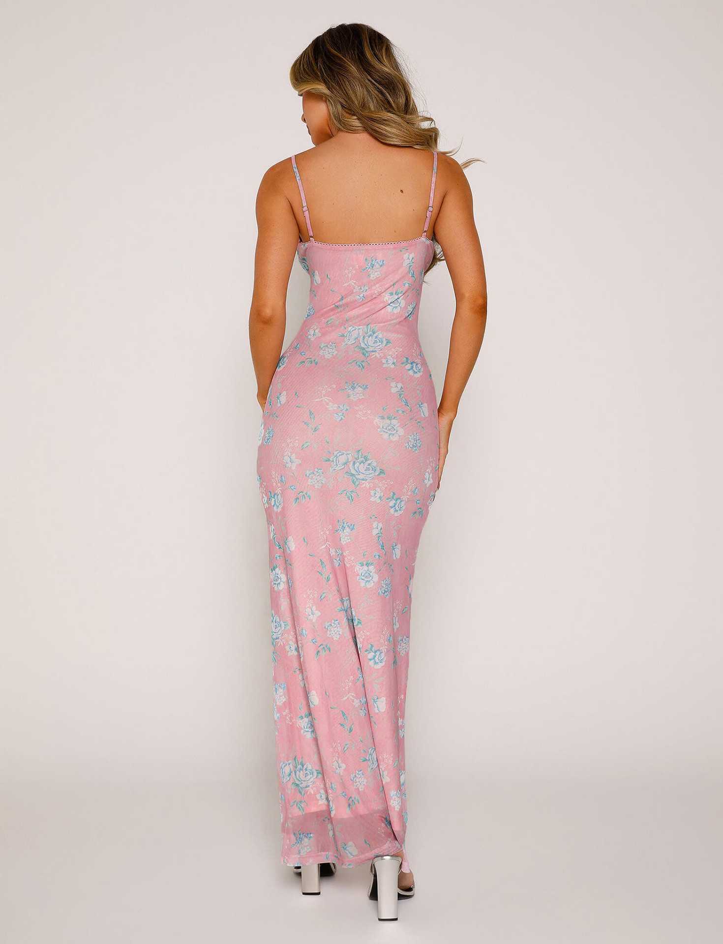 Robe nuisette à imprimé floral Y2K pour femme, jupe à bretelles d'été, robe longue de plage, vacances - KaoKao
