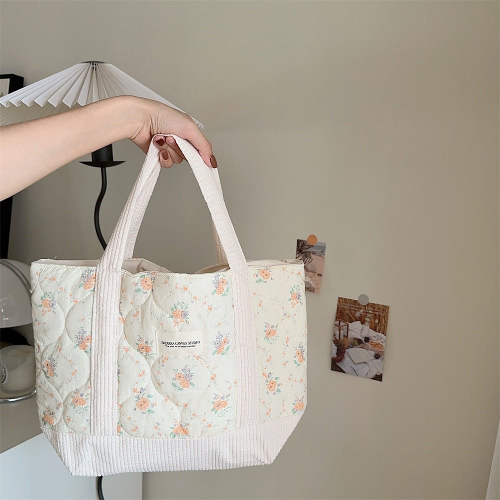 Sac à main matelassé patchwork rétro fleuri pour les déplacements - KaoKao