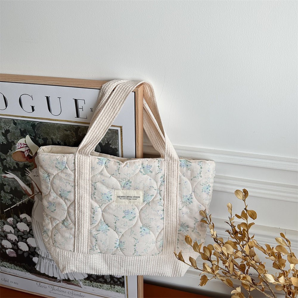 Sac à main matelassé patchwork rétro fleuri pour les déplacements - KaoKao