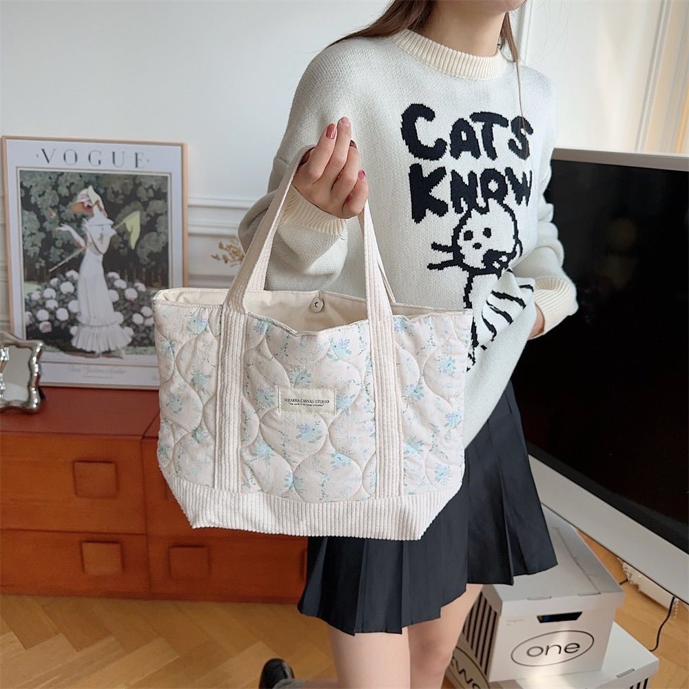 Sac à main matelassé patchwork rétro fleuri pour les déplacements - KaoKao