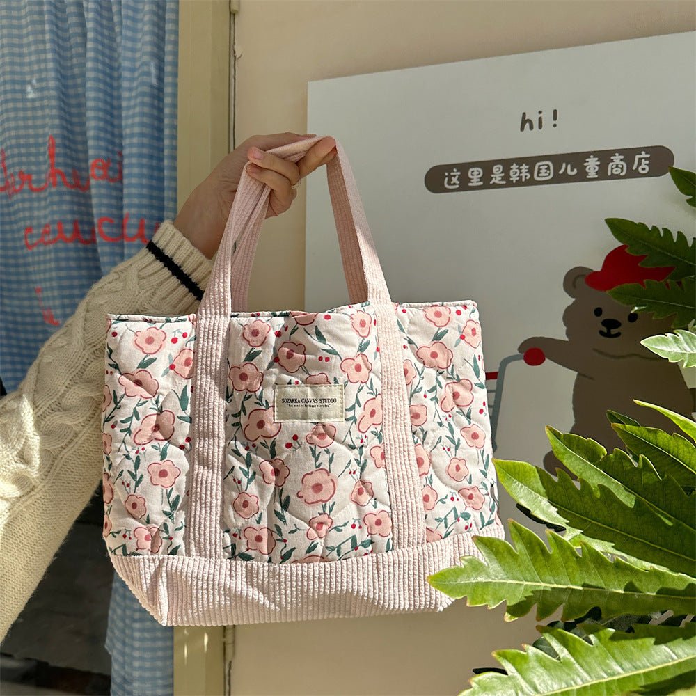 Sac à main matelassé patchwork rétro fleuri pour les déplacements - KaoKao
