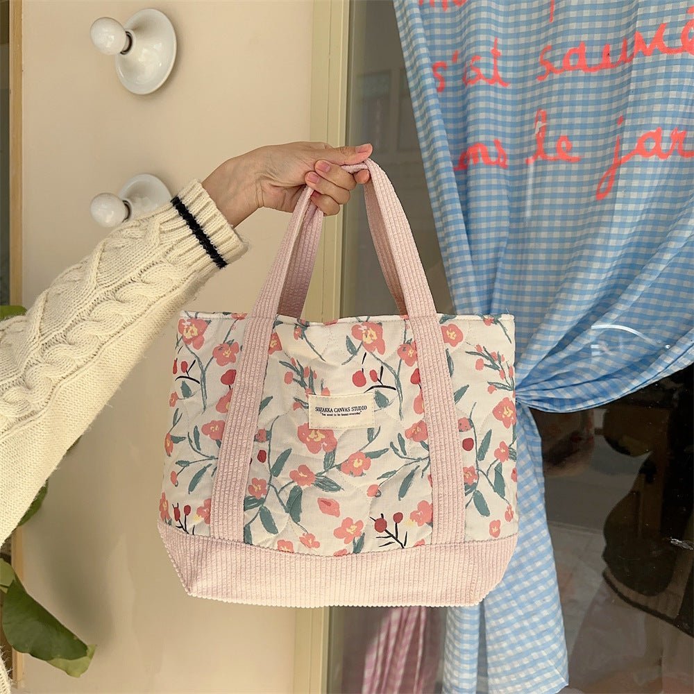 Sac à main matelassé patchwork rétro fleuri pour les déplacements - KaoKao