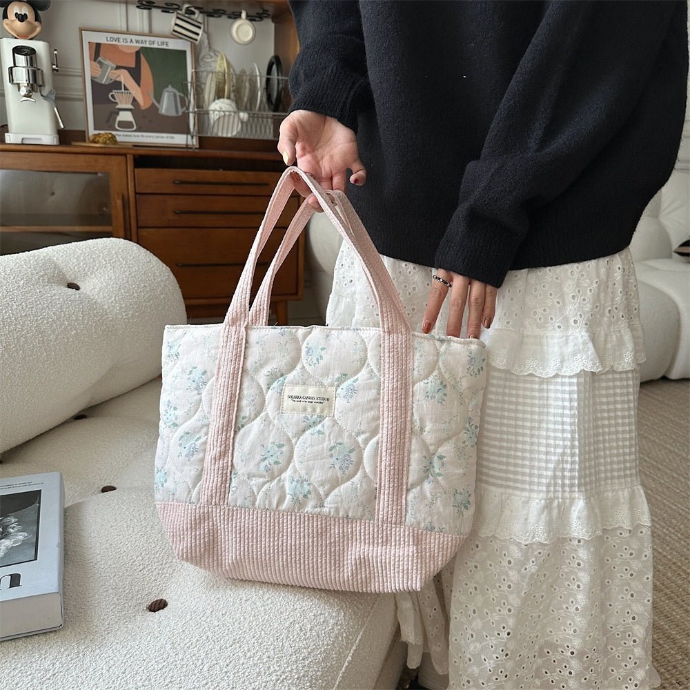 Sac à main matelassé patchwork rétro fleuri pour les déplacements - KaoKao