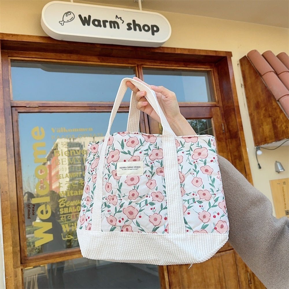 Sac à main matelassé patchwork rétro fleuri pour les déplacements - KaoKao