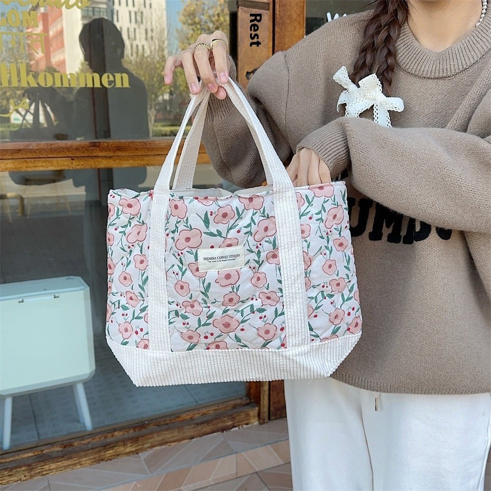 Sac à main matelassé patchwork rétro fleuri pour les déplacements - KaoKao