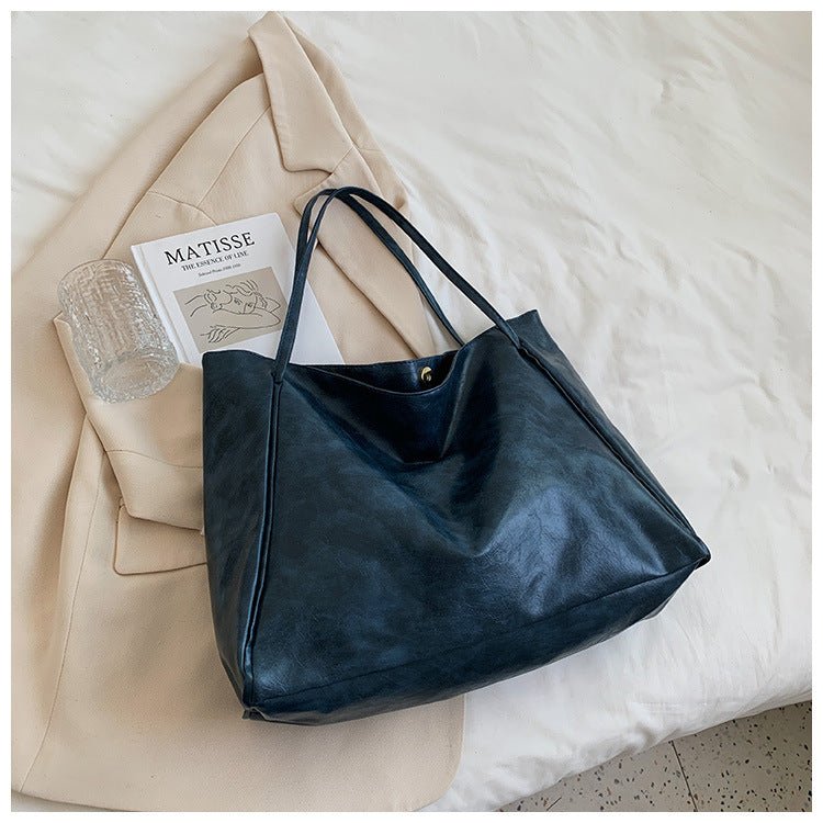 Sac à main tendance pour l'automne et l'hiver, sac à bandoulière en cuir souple de grande capacité, sac à main rétro décontracté japonais et coréen - KaoKao