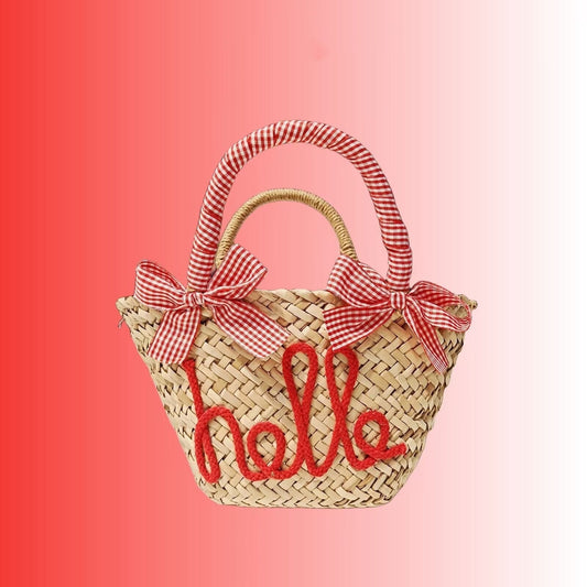 Sac à main tissé couleur bonbon avec lettres personnalisées - KaoKao