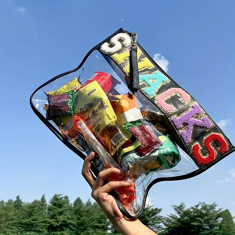Sac de rangement transparent en PVC avec fermeture éclair et broderie de lettres - KaoKao