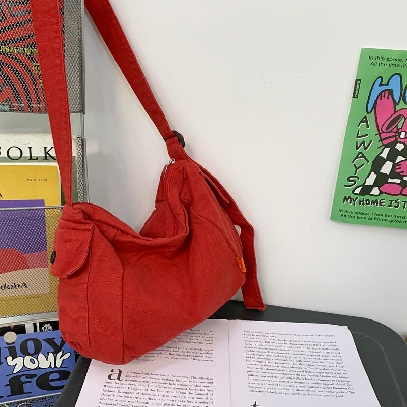 Sac en toile décontracté pour femme, sac à bandoulière grande capacité - KaoKao