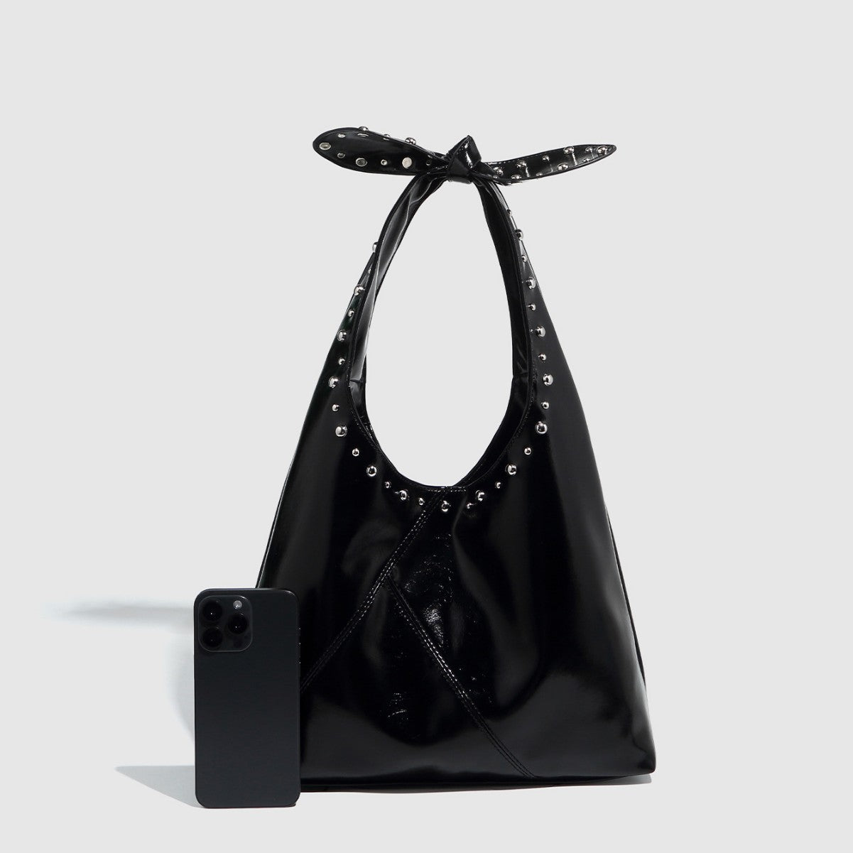 Sac fourre - tout à rivets et nœud, sac seau pour femme - KaoKao