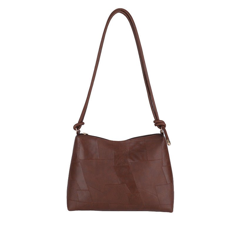 Sac fourre - tout décontracté à bandoulière unique, style rétro, grande capacité, tendance, couleur unie - KaoKao