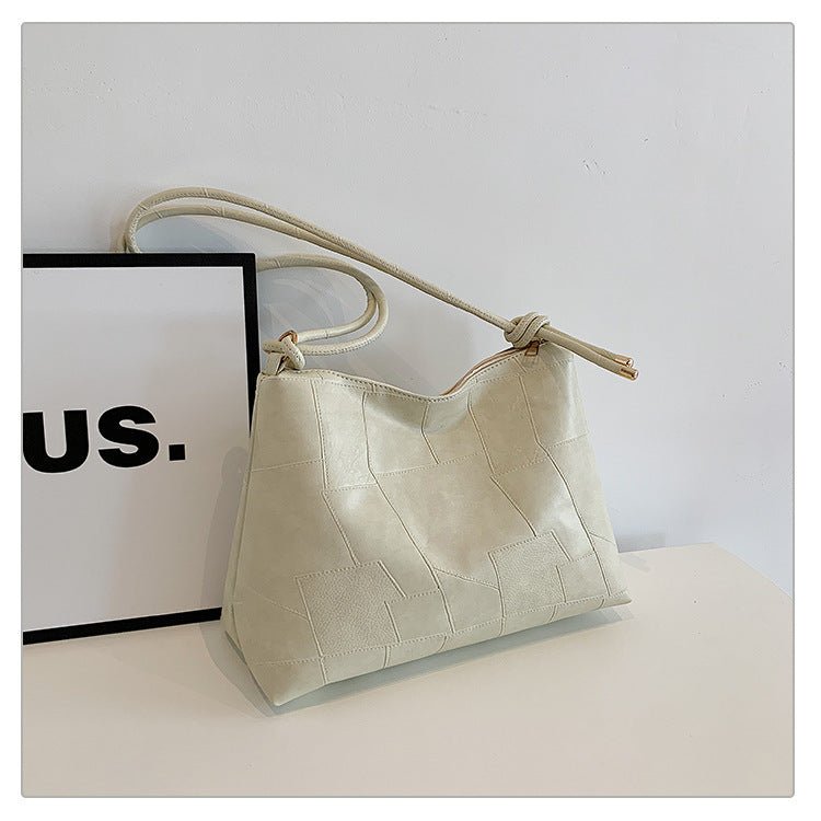 Sac fourre - tout décontracté à bandoulière unique, style rétro, grande capacité, tendance, couleur unie - KaoKao
