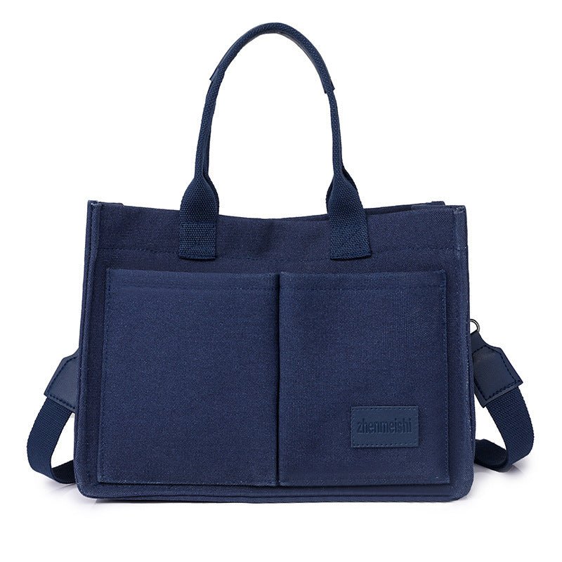 Sac fourre - tout en toile décontracté pour femme, sac à bandoulière, sac de maman, grande capacité, messager, multi - poches, sac à main chic et réutilisable - KaoKao