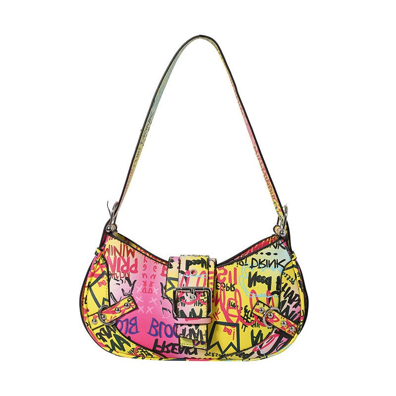 Sac messager à bandoulière tendance avec lettres sous les bras - KaoKao