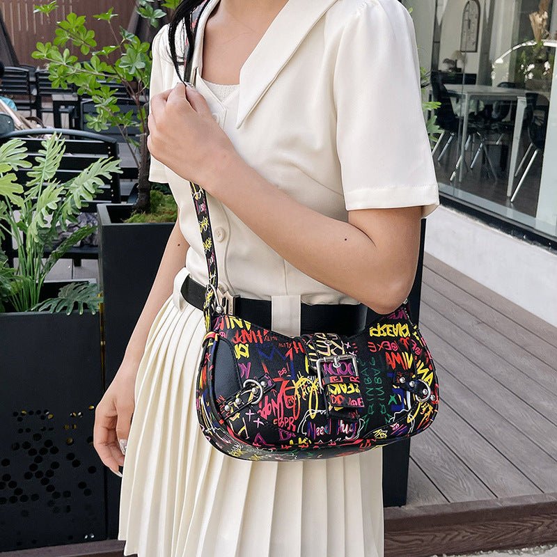 Sac messager à bandoulière tendance avec lettres sous les bras - KaoKao