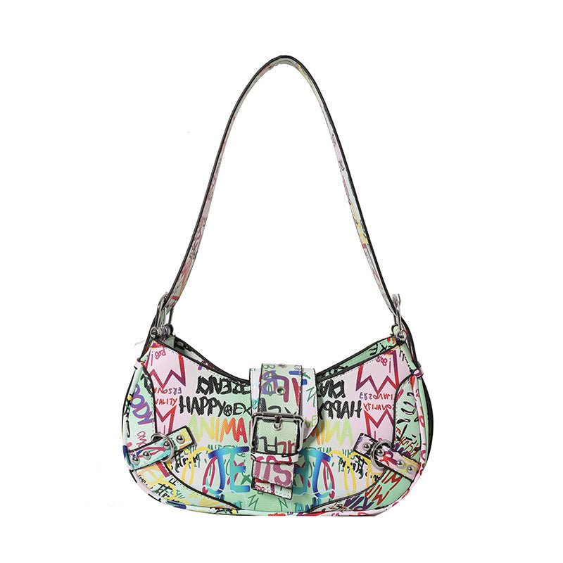 Sac messager à bandoulière tendance avec lettres sous les bras - KaoKao