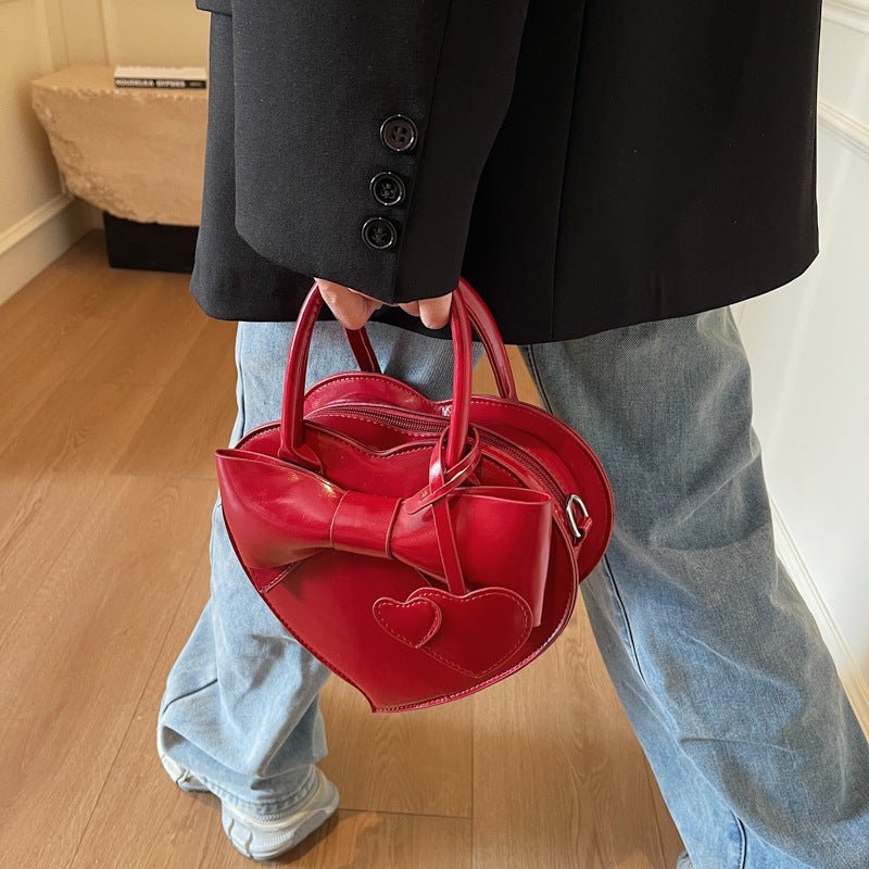 Sac messager à bandoulière tendance avec nœud en forme de cœur - KaoKao