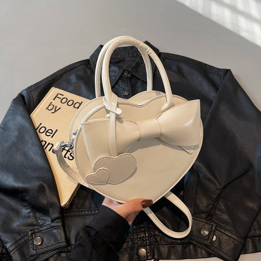 Sac messager à bandoulière tendance avec nœud en forme de cœur - KaoKao