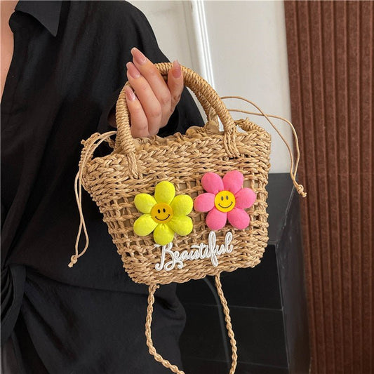 Sac tissé d'été, sac de plage creux polyvalent à bandoulière - KaoKao