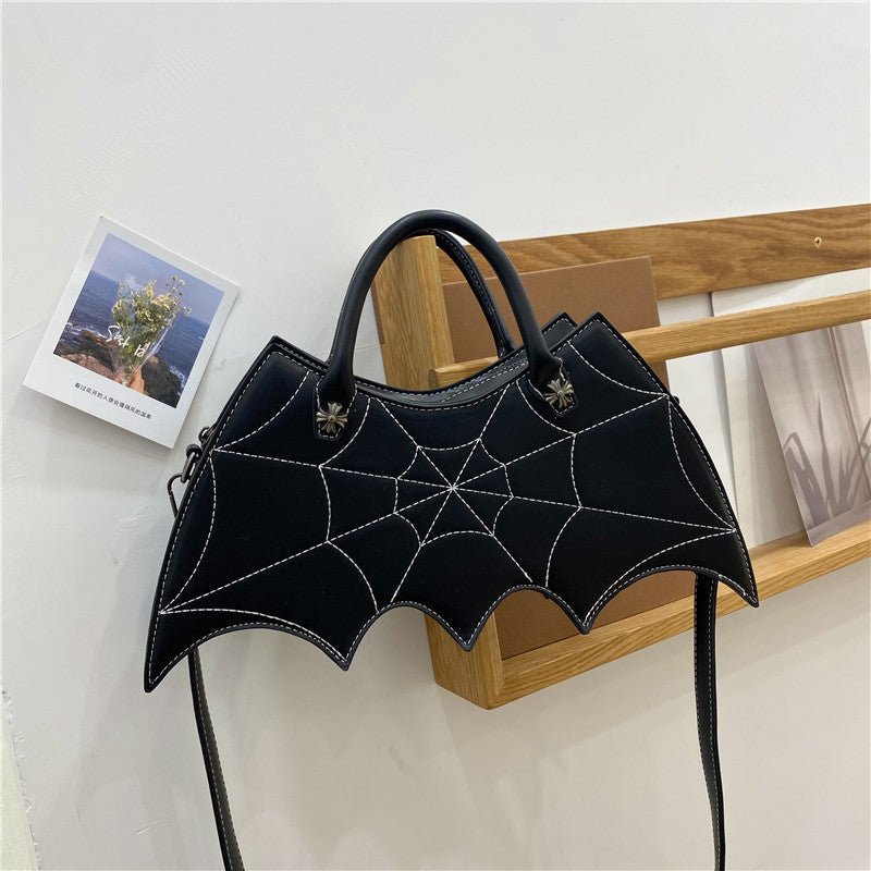 Sacs à bandoulière en forme de toile d'araignée d'Halloween Personnalité Batgirl Sacs à main en polyuréthane noués Sac à bandoulière messager de mode - KaoKao