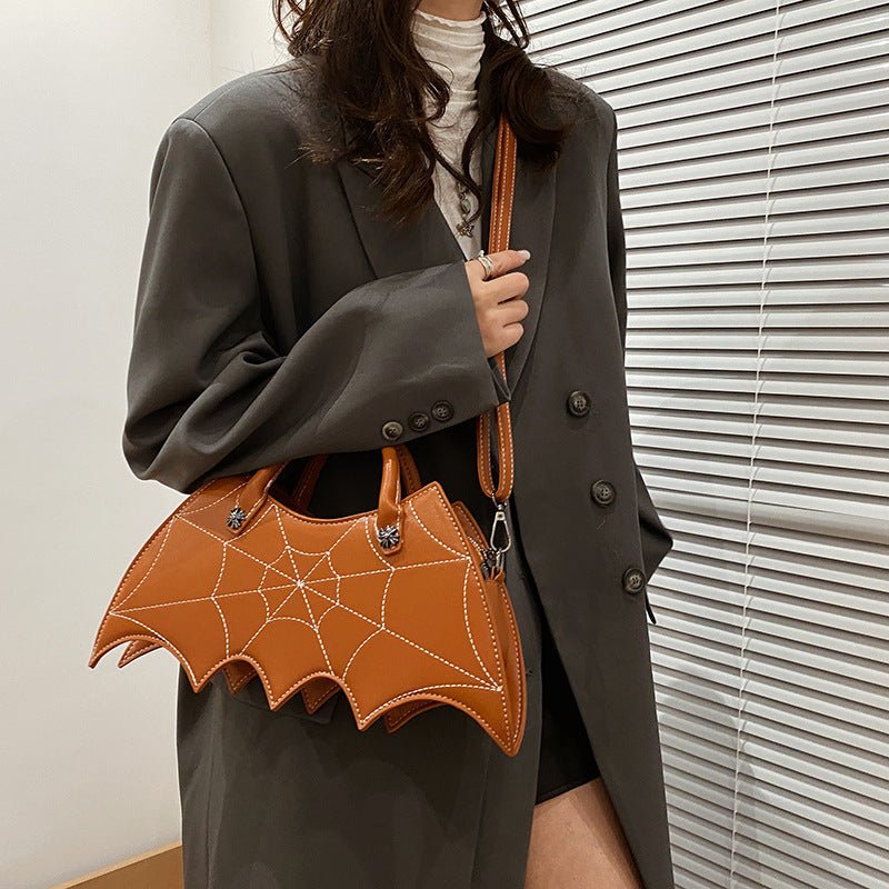 Sacs à bandoulière en forme de toile d'araignée d'Halloween Personnalité Batgirl Sacs à main en polyuréthane noués Sac à bandoulière messager de mode - KaoKao