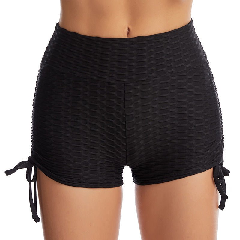 Short à cordon de serrage texturé pour exercices de gymnastique, jogging, fitness, yoga, leggings - KaoKao