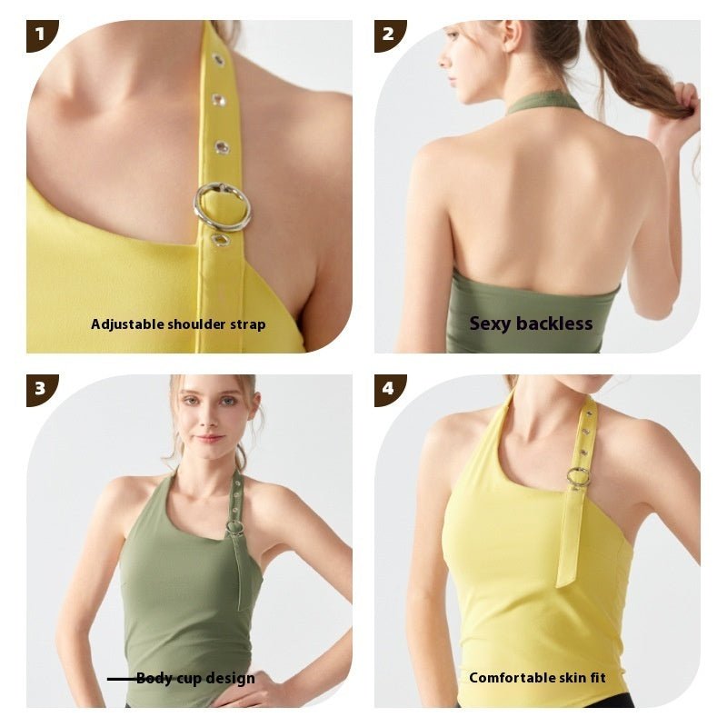 Sous - vêtements de sport Halter pour femmes avec coussin de poitrine - KaoKao