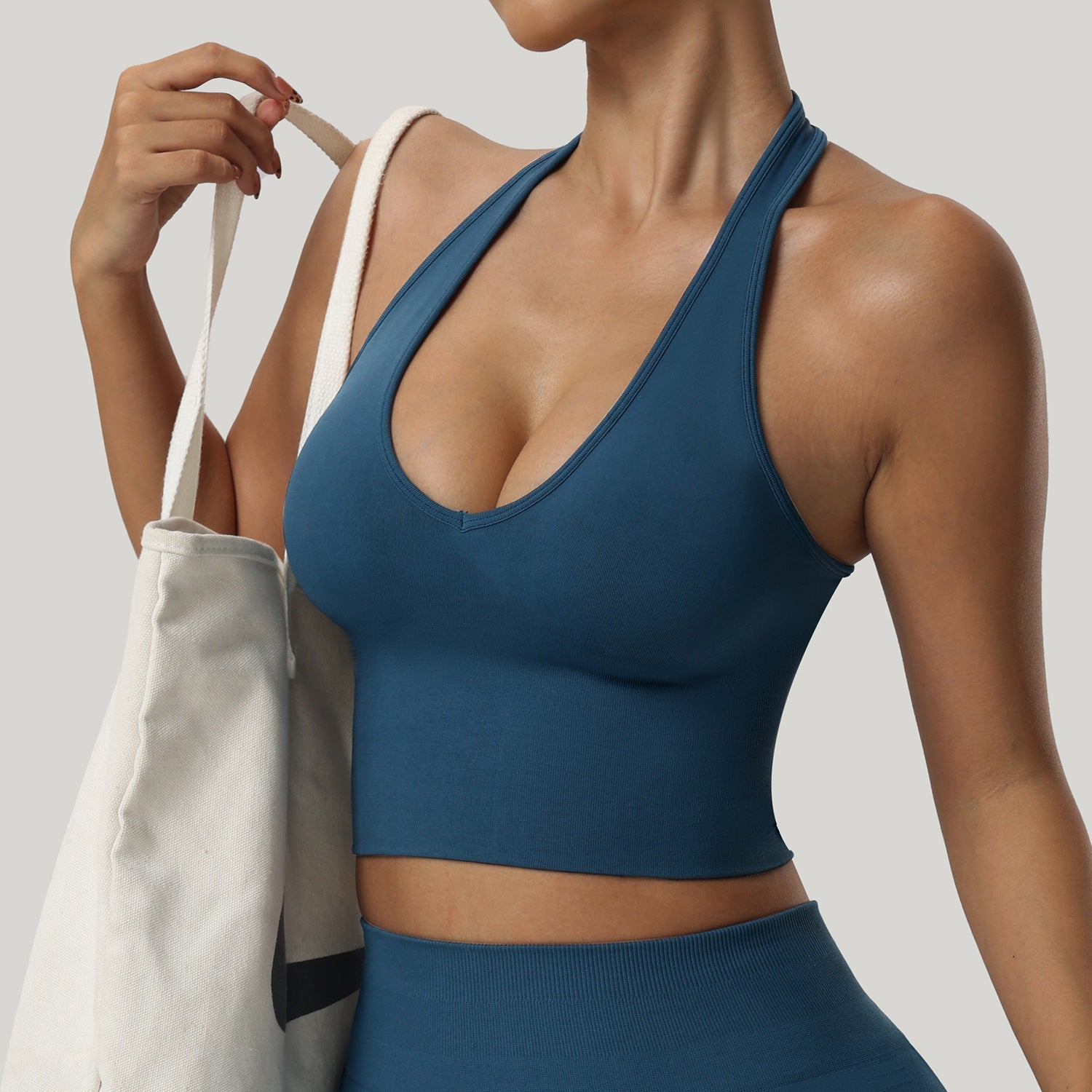 Soutien - gorge de yoga court dos nu pour femme, sans coutures, idéal pour le fitness et le sport - KaoKao
