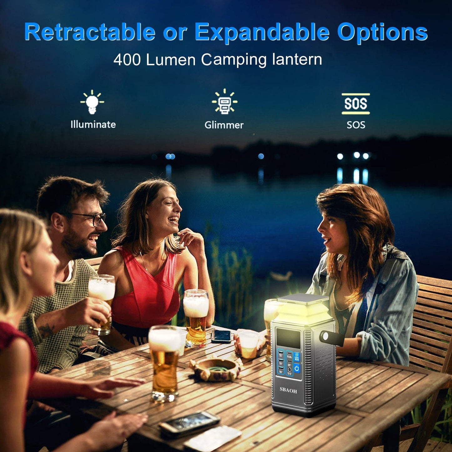 Station d'alimentation de camping 296 Wh, batterie au lithium 80 000 mAh, générateur solaire d'extérieur, port USB - KaoKao