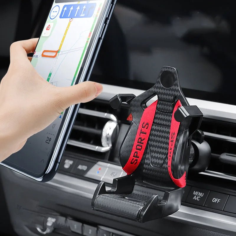 Support de téléphone portable de voiture en forme de siège de course, clip de téléphone portable pour grille d'aération automatique, support de téléphone portable de voiture rotatif à 360 degrés pour intérieur de voiture - KaoKao