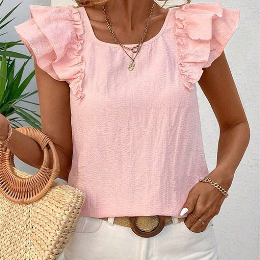 T-shirt à manches courtes pour femme avec nœud décoratif - KaoKao