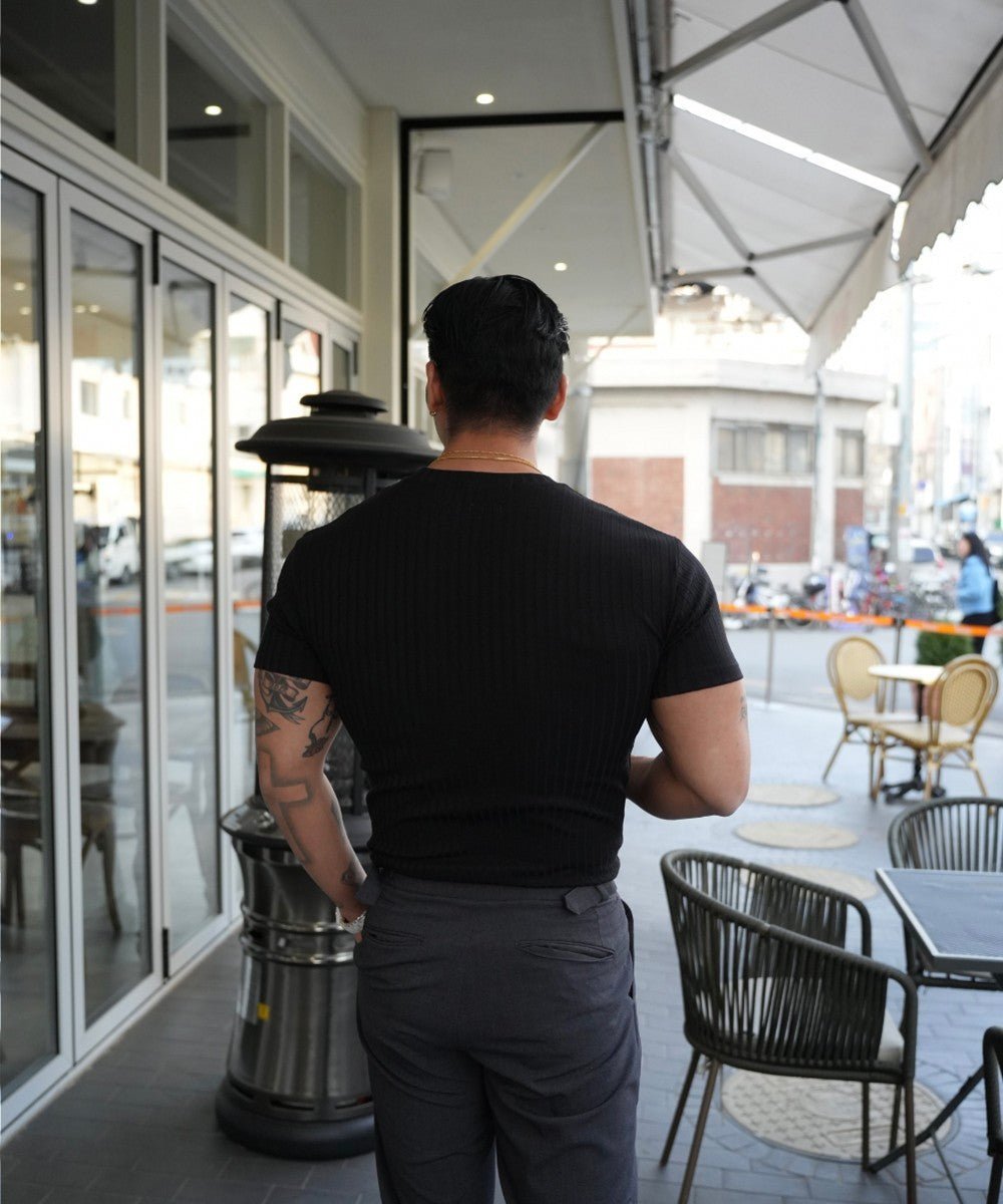 T-shirt d'été décontracté à col rond et manches courtes pour homme, idéal pour le sport, le fitness, le fitness - KaoKao