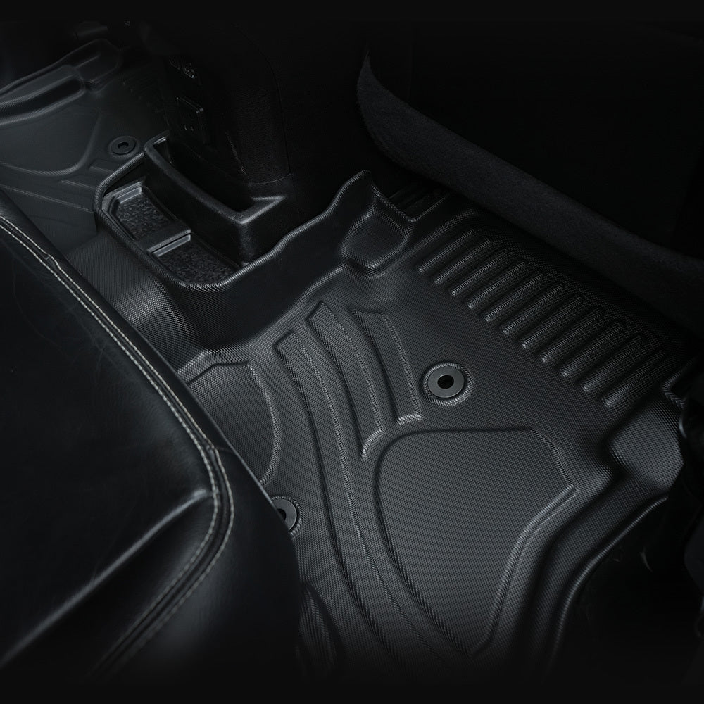 Tapis de sol de voiture antidérapants et durables MKR en TPE ECO, compatibles avec Jeep Wrangler JL 4xe (modèles 2 portes et JL Unlimited 2021 - 2024) (3 pièces) - KaoKao