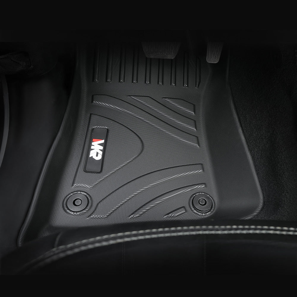Tapis de sol de voiture antidérapants et durables MKR en TPE ECO, compatibles avec Jeep Wrangler JL 4xe (modèles 2 portes et JL Unlimited 2021 - 2024) (3 pièces) - KaoKao