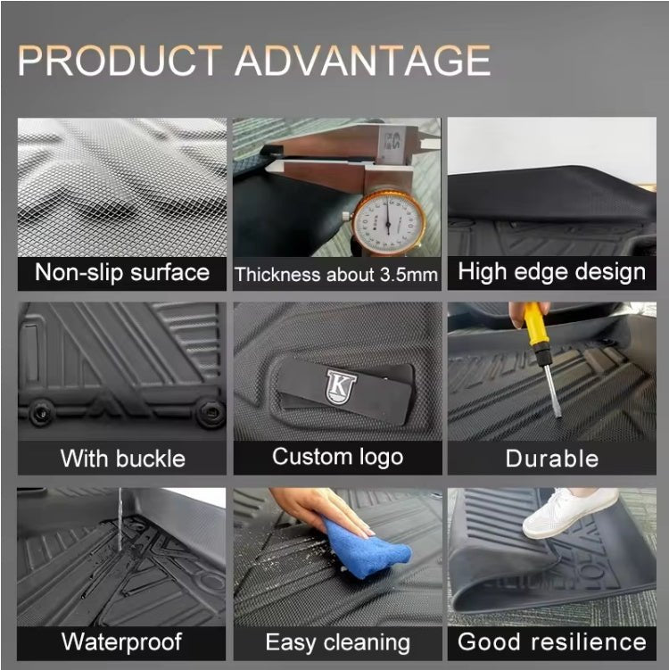 Tapis de sol MKR pour Ford Bronco 2021 - 2023, 3D TPE, toutes saisons – Ensemble complet d'accessoires intérieurs pour voiture, toutes saisons - KaoKao