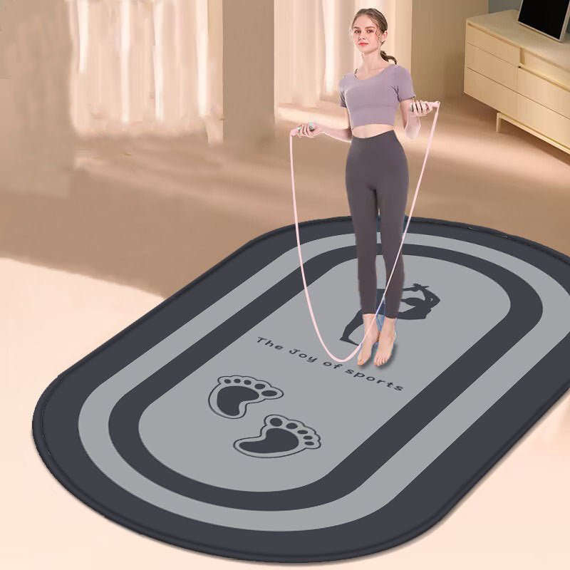 Tapis de yoga antidérapant et silencieux pour la maison, ovale, pour le fitness, la corde à sauter, épais, coussin antichoc - KaoKao