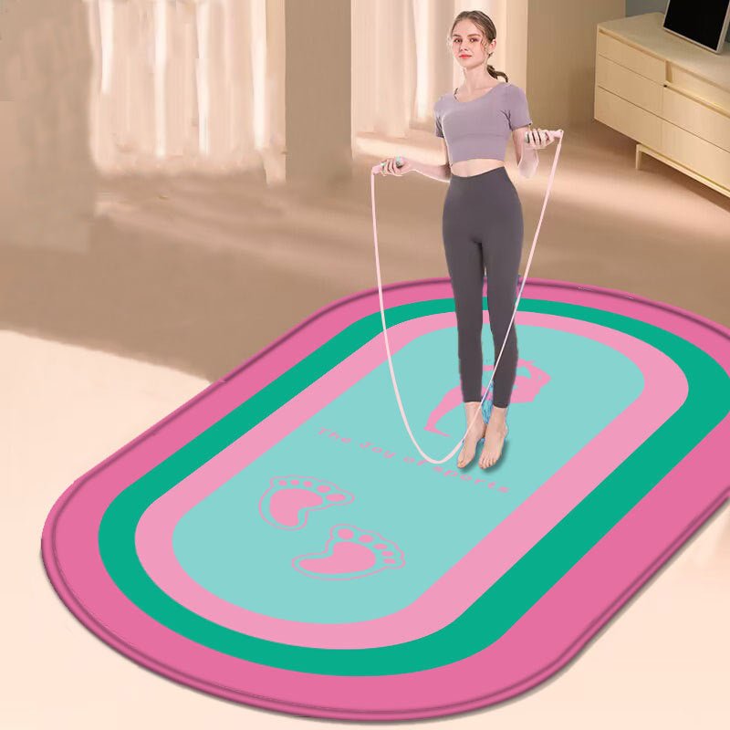 Tapis de yoga antidérapant et silencieux pour la maison, ovale, pour le fitness, la corde à sauter, épais, coussin antichoc - KaoKao