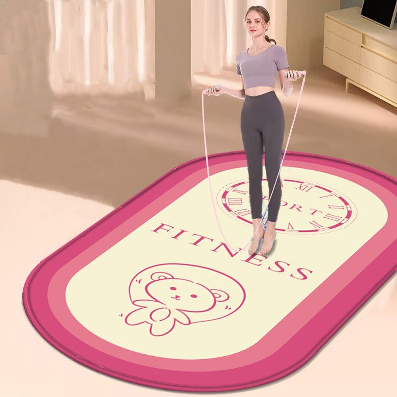 Tapis de yoga antidérapant et silencieux pour la maison, ovale, pour le fitness, la corde à sauter, épais, coussin antichoc - KaoKao