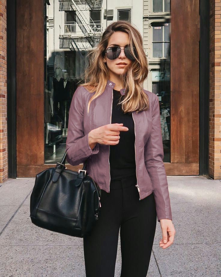 Veste de costume en cuir PU pour femme, nouvelle collection automne - hiver - KaoKao