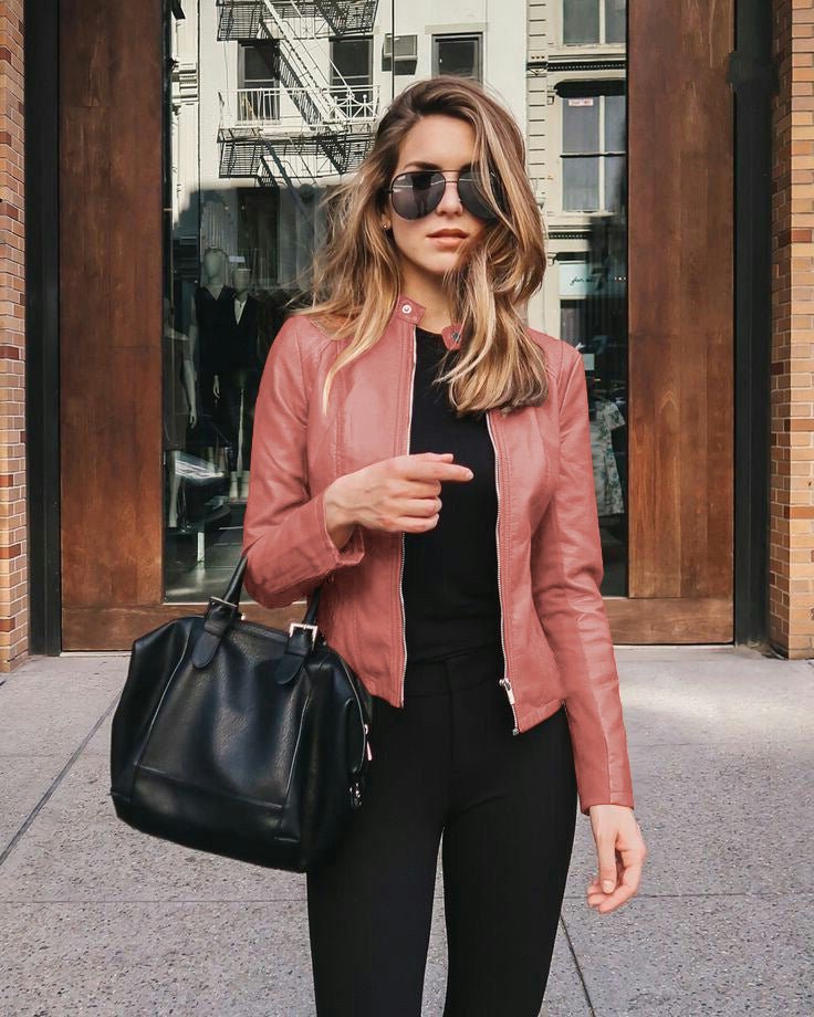 Veste de costume en cuir PU pour femme, nouvelle collection automne - hiver - KaoKao
